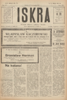 Iskra : dziennik polityczny, społeczny i literacki. R.12, nr 215 (12 listopada 1921)