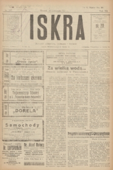 Iskra : dziennik polityczny, społeczny i literacki. R.12, nr 217 (15 listopada 1921)