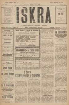 Iskra : dziennik polityczny, społeczny i literacki. R.12, nr 242 (15 grudnia 1921)