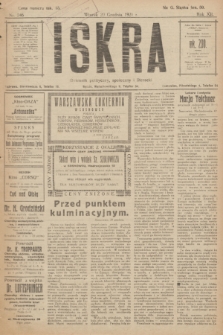 Iskra : dziennik polityczny, społeczny i literacki. R.12, nr 246 (20 grudnia 1921)