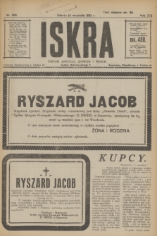 Iskra : dziennik polityczny, społeczny i literacki. R.13, nr 206 (16 września 1922)
