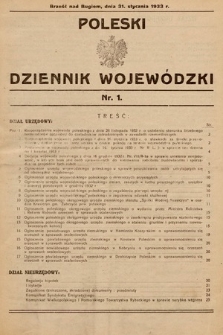 Poleski Dziennik Wojewódzki. 1933, nr 1