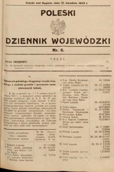 Poleski Dziennik Wojewódzki. 1933, nr 6