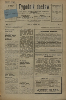 Tygodnik dostaw : pismo fachowe poświęcone polskiemu dostawnictwu i odbudowie. R.15, nr 14 (11 kwietnia 1923)