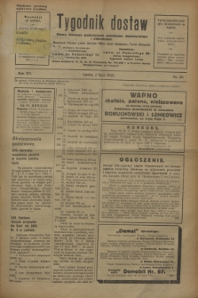 Tygodnik dostaw : pismo fachowe poświęcone polskiemu dostawnictwu i odbudowie. R.15, nr 25 (2 lipca 1923)