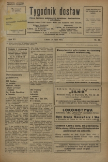 Tygodnik dostaw : pismo fachowe poświęcone polskiemu dostawnictwu i odbudowie. R.15, nr 28 (24 lipca 1923)