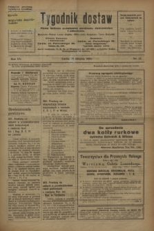 Tygodnik dostaw : pismo fachowe poświęcone polskiemu dostawnictwu i odbudowie. R.15, nr 32 (25 sierpnia 1923)