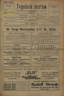 Tygodnik dostaw : pismo fachowe poświęcone polskiemu dostawnictwu i odbudowie. R.15, nr 33 (4 września 1923)