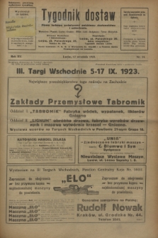 Tygodnik dostaw : pismo fachowe poświęcone polskiemu dostawnictwu i odbudowie. R.15, nr 34 (12 września 1923)
