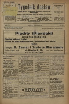 Tygodnik dostaw : pismo fachowe poświęcone polskiemu dostawnictwu i odbudowie. R.15, nr 35 (18 września 1923)