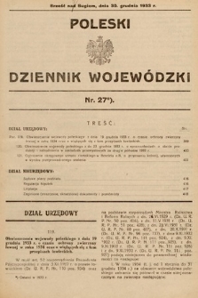 Poleski Dziennik Wojewódzki. 1933, nr 27