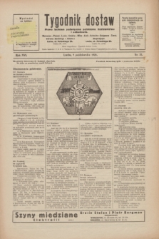 Tygodnik dostaw : pismo fachowe poświęcone polskiemu dostawnictwu i odbudowie. R.16, nr 35 (9 października 1924)