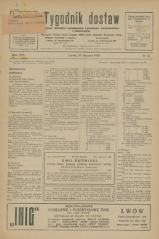 Tygodnik dostaw : pismo fachowe poświęcone polskiemu dostawnictwu i odbudowie. R.17, nr 4 (27 stycznia 1925)