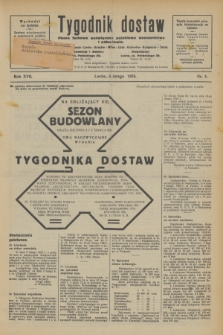 Tygodnik dostaw : pismo fachowe poświęcone polskiemu dostawnictwu i odbudowie. R.17, nr 5 (3 lutego 1925)