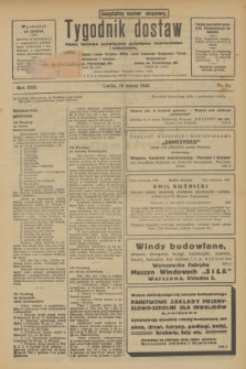 Tygodnik dostaw : pismo fachowe poświęcone polskiemu dostawnictwu i odbudowie. R.17, nr 11 (18 marca 1925)