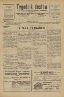 Tygodnik dostaw : pismo fachowe poświęcone polskiemu dostawnictwu i odbudowie. R.17, nr 17 (1 maja 1925)