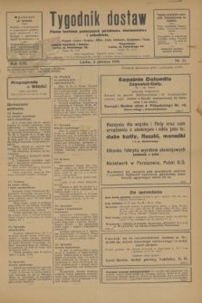 Tygodnik dostaw : pismo fachowe poświęcone polskiemu dostawnictwu i odbudowie. R.17, nr 21 (2 czerwca 1925)