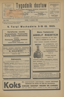 Tygodnik dostaw : pismo fachowe poświęcone polskiemu dostawnictwu i odbudowie. R.17, nr 33 (5 września 1925)