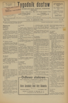 Tygodnik dostaw : pismo fachowe poświęcone polskiemu dostawnictwu i odbudowie. R.17, nr 38 (20 października 1925)