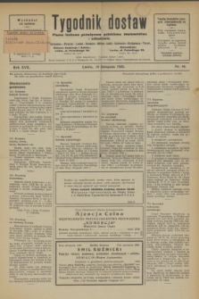 Tygodnik dostaw : pismo fachowe poświęcone polskiemu dostawnictwu i odbudowie. R.17, nr 40 (10 listopada 1925)