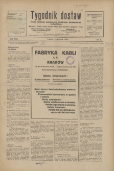 Tygodnik dostaw : pismo fachowe poświęcone polskiemu dostawnictwu i odbudowie. R.21, nr 1 (4 stycznia 1929)