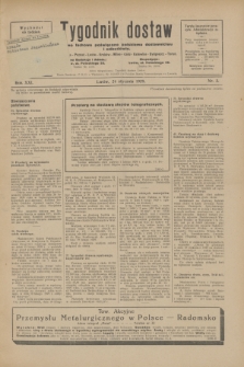 Tygodnik dostaw : pismo fachowe poświęcone polskiemu dostawnictwu i odbudowie. R.21, nr 3 (24 stycznia 1929)