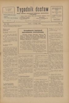 Tygodnik dostaw : pismo fachowe poświęcone polskiemu dostawnictwu i odbudowie. R.21, nr 5 (14 lutego 1929)