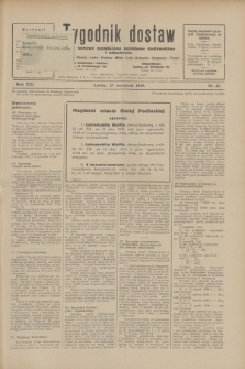 Tygodnik dostaw : pismo fachowe poświęcone polskiemu dostawnictwu i odbudowie. R.21, nr 27 (27 września 1929)