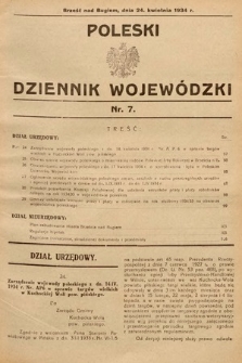 Poleski Dziennik Wojewódzki. 1934, nr 7