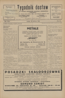 Tygodnik dostaw : pismo fachowe poświęcone polskiemu dostawnictwu i odbudowie. R.22, nr 16 (20 czerwca 1930)