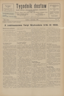 Tygodnik dostaw : pismo fachowe poświęcone polskiemu dostawnictwu i odbudowie. R.22, nr 22 (1 września 1930)