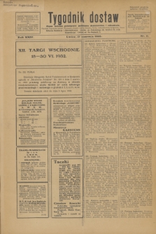 Tygodnik dostaw : pismo fachowe poświęcone polskiemu dostawnictwu i odbudowie. R.24, nr 11 (17 czerwca 1932)