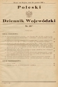 Poleski Dziennik Wojewódzki. 1935, nr 20
