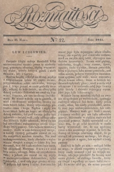 Rozmaitości : pismo dodatkowe do Gazety Lwowskiej. 1841, nr 12