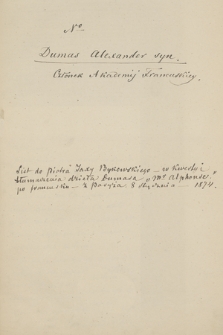 Fragment korespondencji Piotra Jaxy Bykowskiego oraz Tadeusza Steckiego