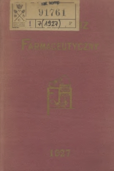 Kalendarz Farmaceutyczny : na rok 1927. R.7 + wkładka