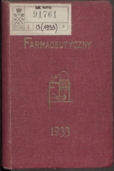 Kalendarz Farmaceutyczny : na rok 1933. R.13 + wkładka