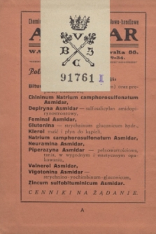Kalendarz Farmaceutyczny : na rok 1938. R.18 + wkładka