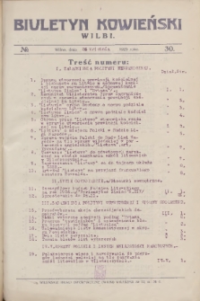 Biuletyn Kowieński Wilbi. 1926, № 30 (26 kwietnia)