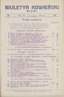 Biuletyn Kowieński Wilbi. 1926, № 33 (12 czerwca)