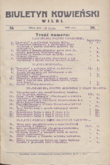 Biuletyn Kowieński Wilbi. 1926, № 36 (18 lipca)