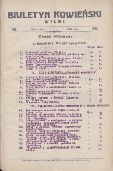 Biuletyn Kowieński Wilbi. 1926, № 38 (4 sierpnia)