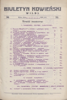 Biuletyn Kowieński Wilbi. 1926, № 39 (9 sierpnia)