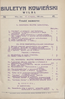 Biuletyn Kowieński Wilbi. 1926, № 41 (31 sierpnia)
