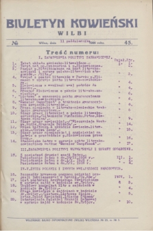 Biuletyn Kowieński Wilbi. 1926, № 45 (11 października)