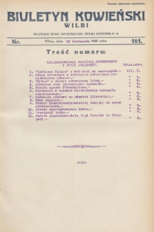 Biuletyn Kowieński Wilbi. 1929, nr 181 (15 listopada)
