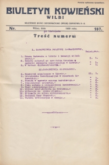 Biuletyn Kowieński Wilbi. 1929, nr 187 (25 listopada)