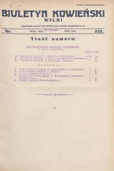 Biuletyn Kowieński Wilbi. 1930, nr 232 (14 lutego)