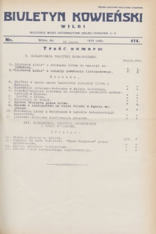Biuletyn Kowieński Wilbi. 1931, nr 414 (30 marca)