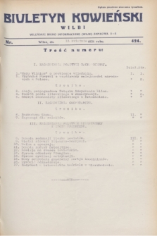 Biuletyn Kowieński Wilbi. 1931, nr 424 (18 kwietnia)